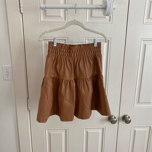 Stylish Tan Leather Skirt